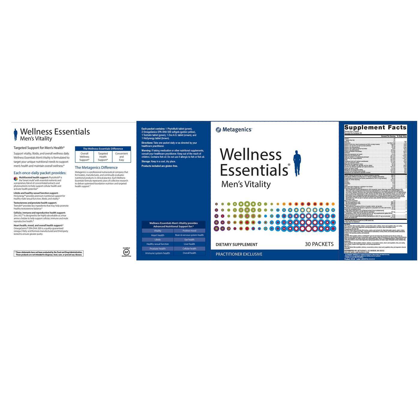 Metagenics, Wellness Essentials - Suporte Nutricional para Homens - 30 pacotes - Imagem 2