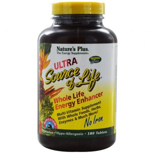 Nature's Plus, Ultra Source Of Life, Sem Ferro - 180 Tabletes