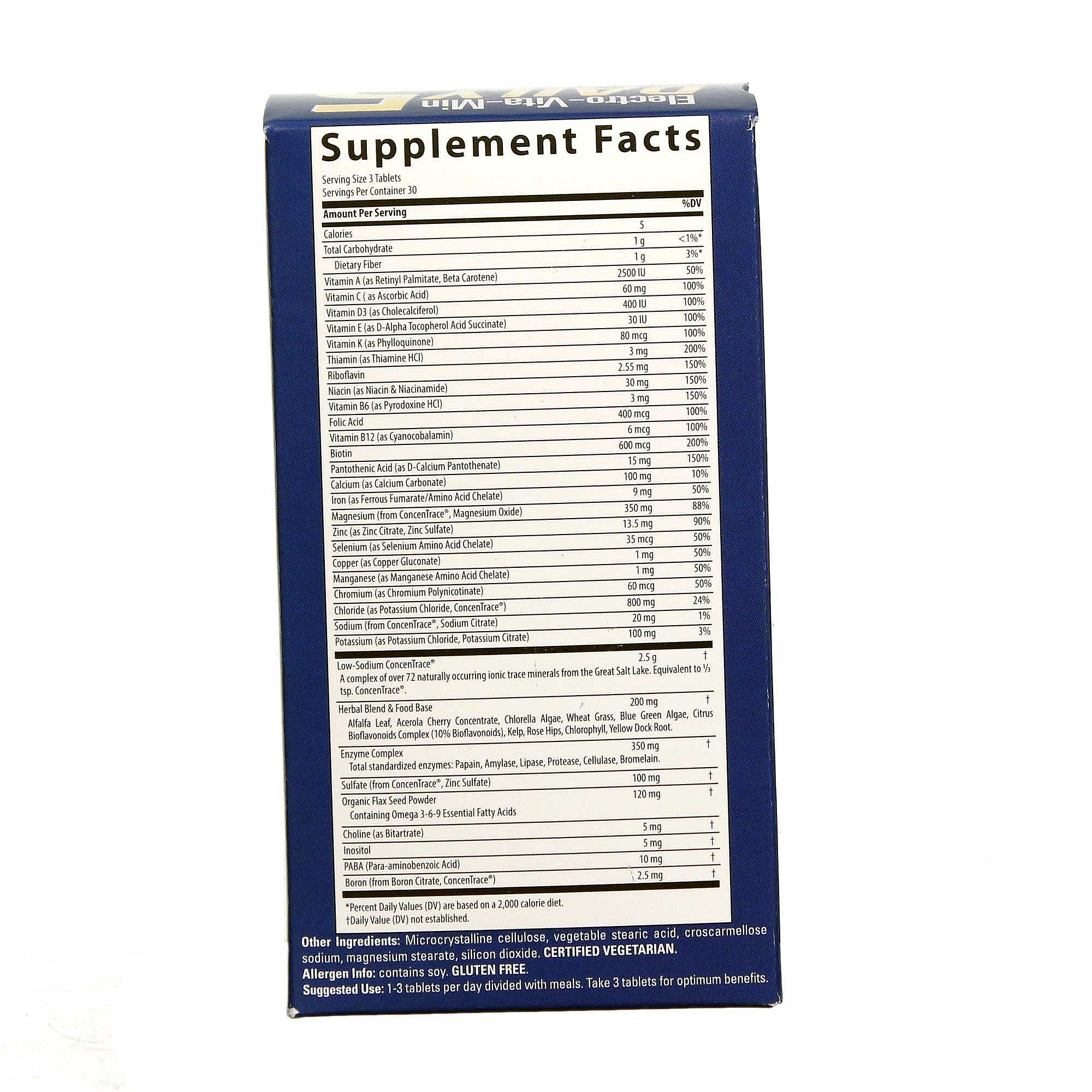 Trace Minerals Research Electro-Vita-Min diários 5 90 Tabletes - Imagem 3
