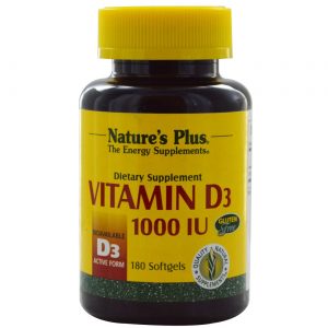 Nature's Plus, Vitamina D3 1000 UI - 180 Cápsulas