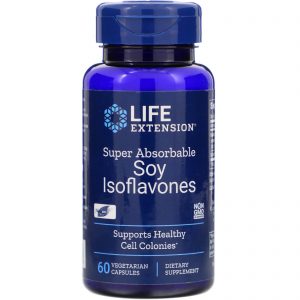 Life Extension, Isoflavonas de Soja, Super Absorvível, 60 Cápsulas Vegetais