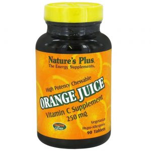 Nature's Plus, Suco de Laranja 250 mg - 90 Pastilhas Mastigáveis