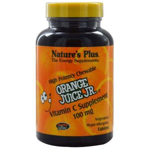 Nature's Plus, Suco de Laranja Jr. 100 mg - 90 Comprimidos Mastigáveis