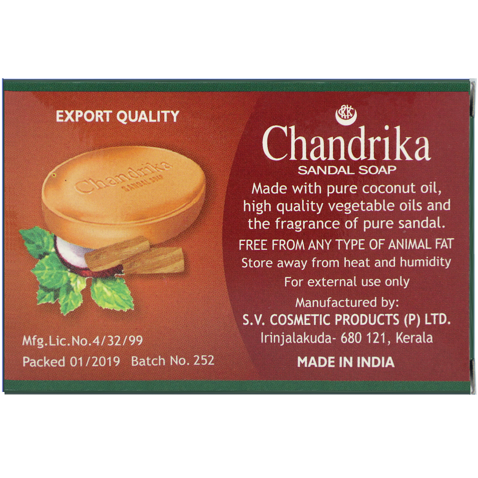 Chandrika Soap, Chandrika Sandal Soap, 75 g - Imagem 3