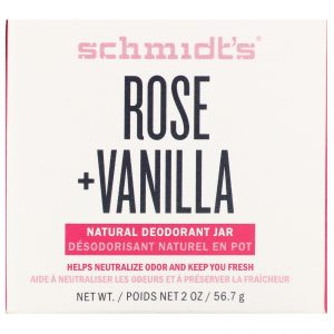 Schmidt's Naturals, Frasco de Desodorante Natural, Rosa + Baunilha, 56,7 g (2 oz)