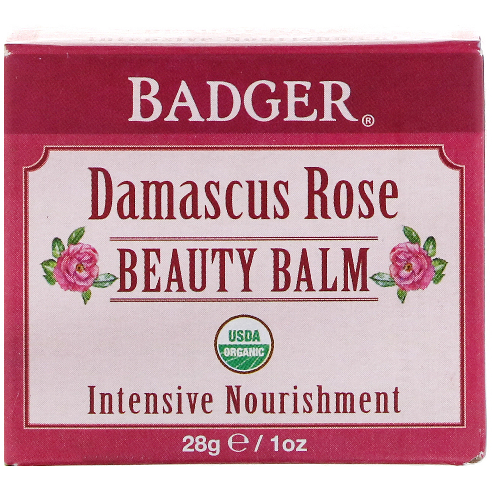 Badger Company, Organic, Beauty Balm, Damascus Rose, 1 oz (28 g)