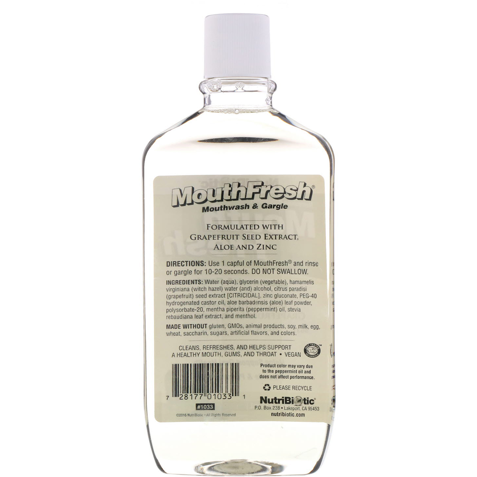 NutriBiotic, Boca Fresca, Enxaguatório Bucal e Gargarejo, Menta Refrescante, 16 fl oz (473 ml) - Imagem 2
