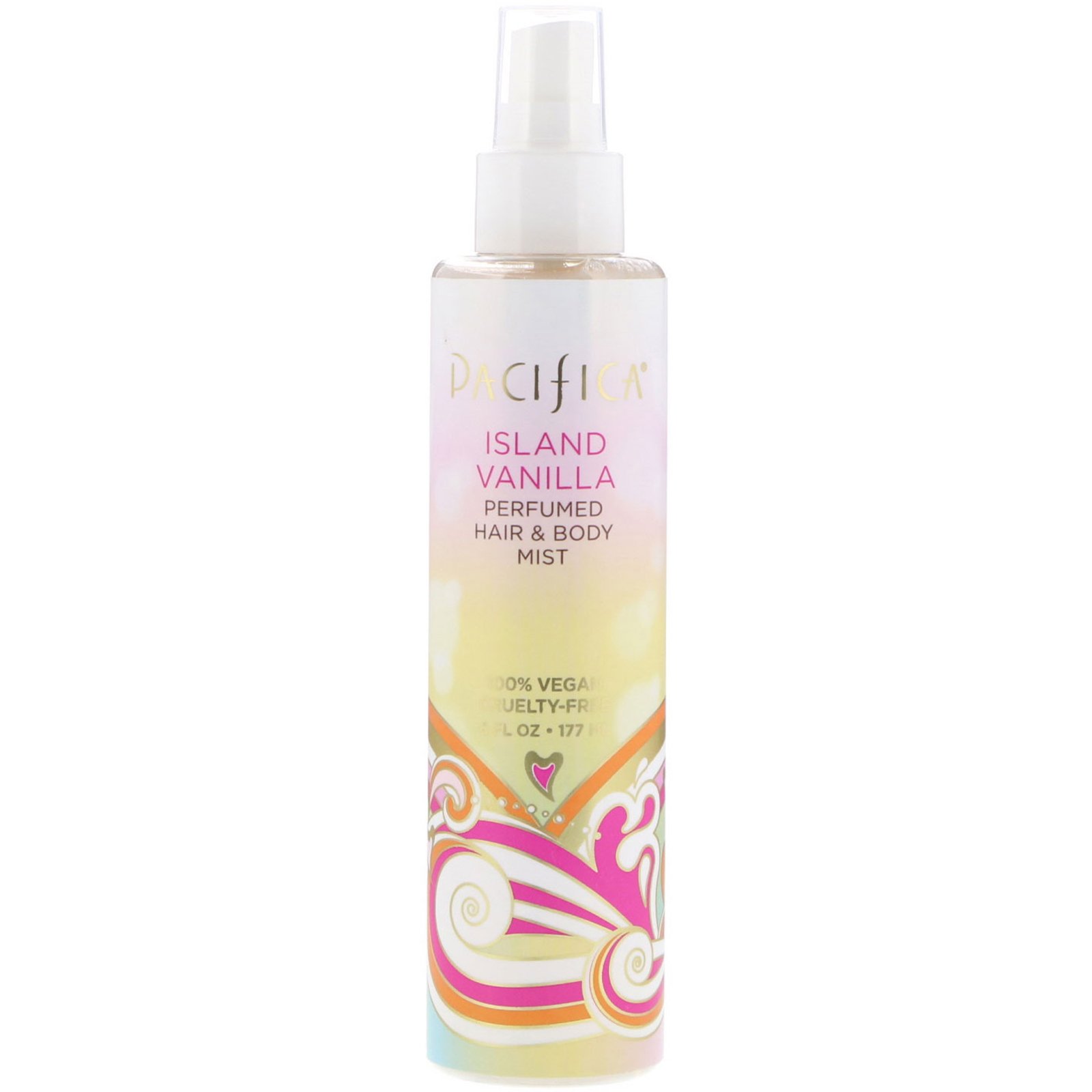 Pacifica, Névoa Perfumada de Baunilha para Corpo e Cabelos Island, 6 fl oz (177 ml)