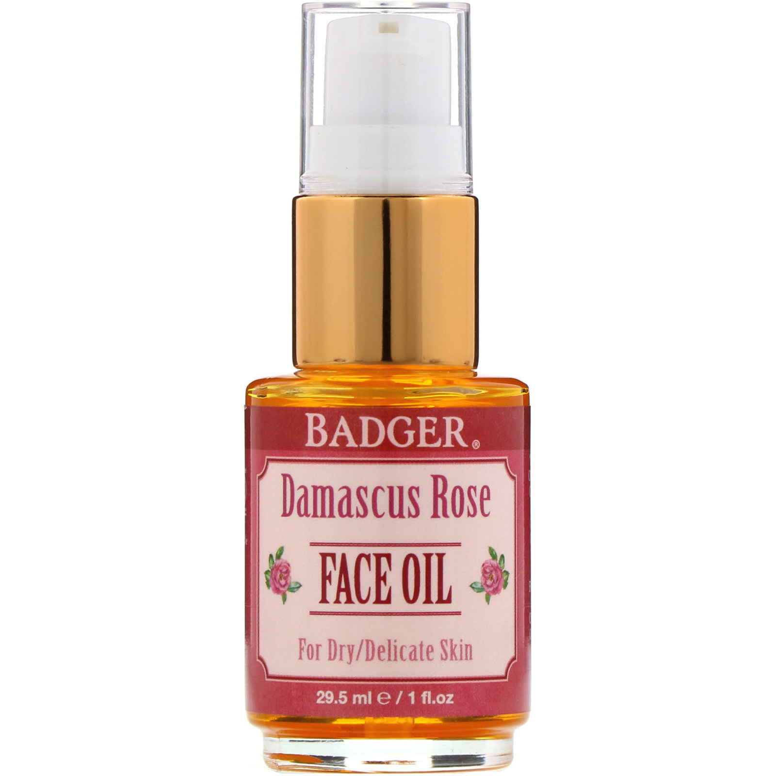 Badger Company, Organic, Face Oil, Damascus Rose, For Dry, Delicate Skin, 1 fl oz (29.5 ml) - Imagem 3