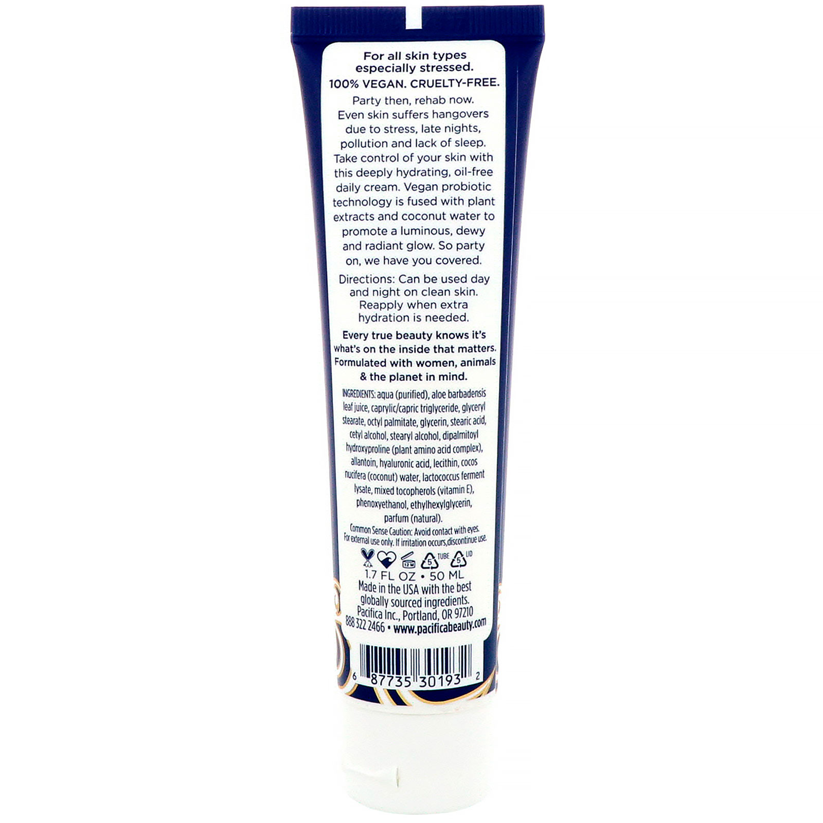 Pacifica, Coconut Probiotic Water Rehab Cream, 1.7 fl oz (50 ml) - Imagem 2