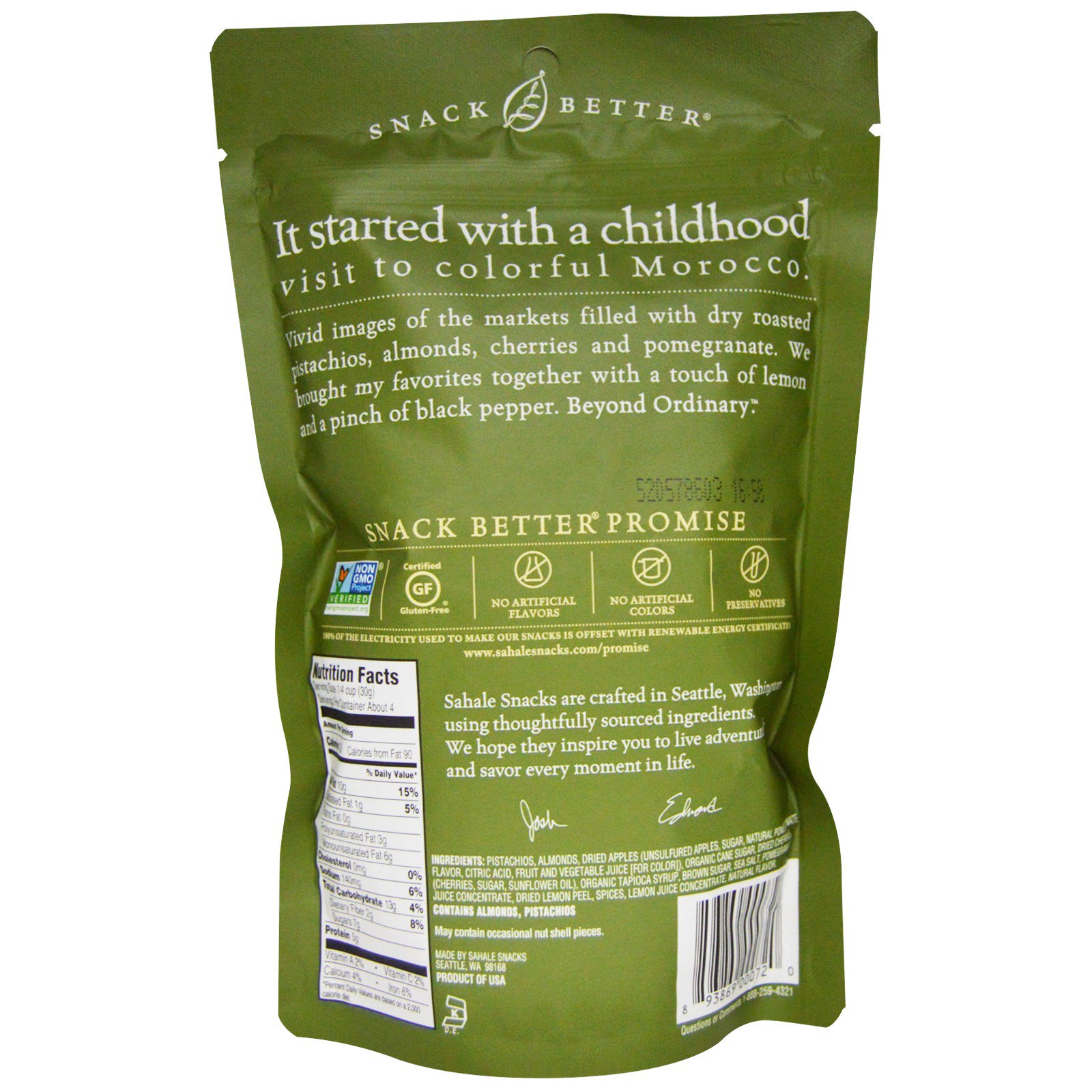 Sahale Snacks, Snack Better, Pistachios Com Sabor Natural de Romã, Mistura Cristalizada, 4 oz (113 g) - Imagem 2