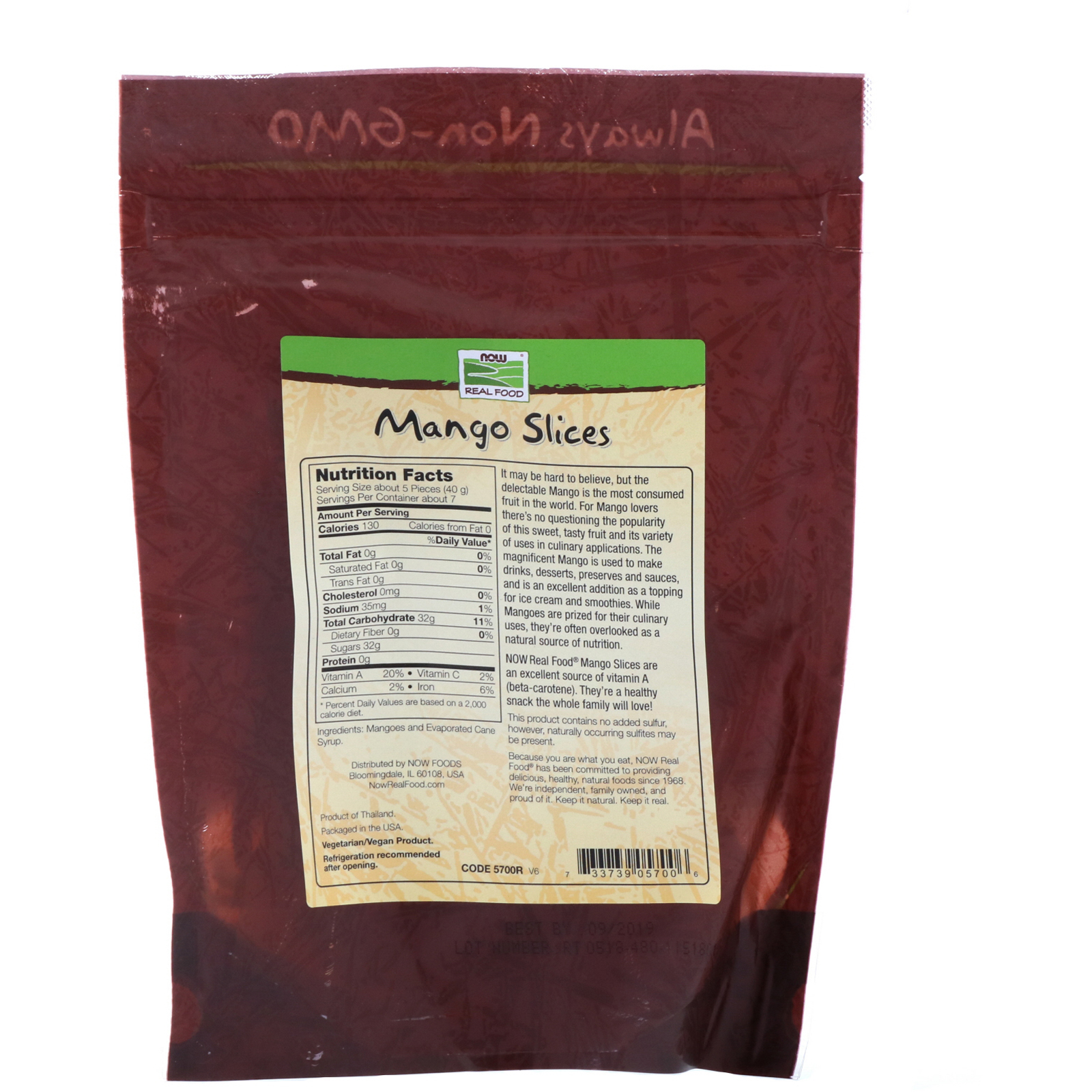 Now Foods, Pedaços de Manga, 10 oz (284 g) - Imagem 2