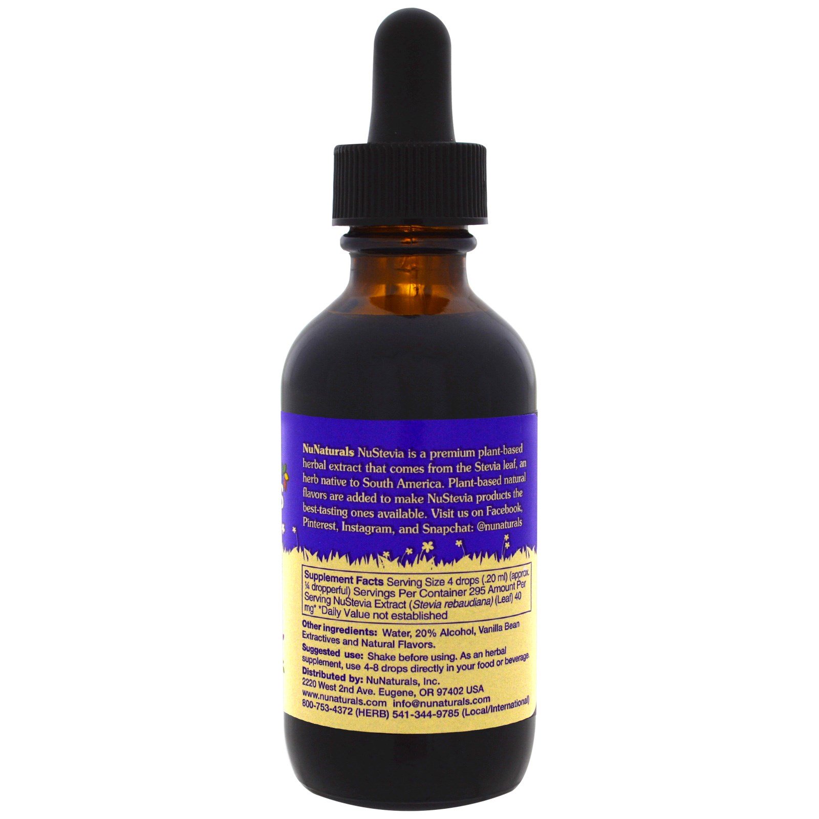 NuNaturals, NuStevia Baunilha, 59 ml - Imagem 2