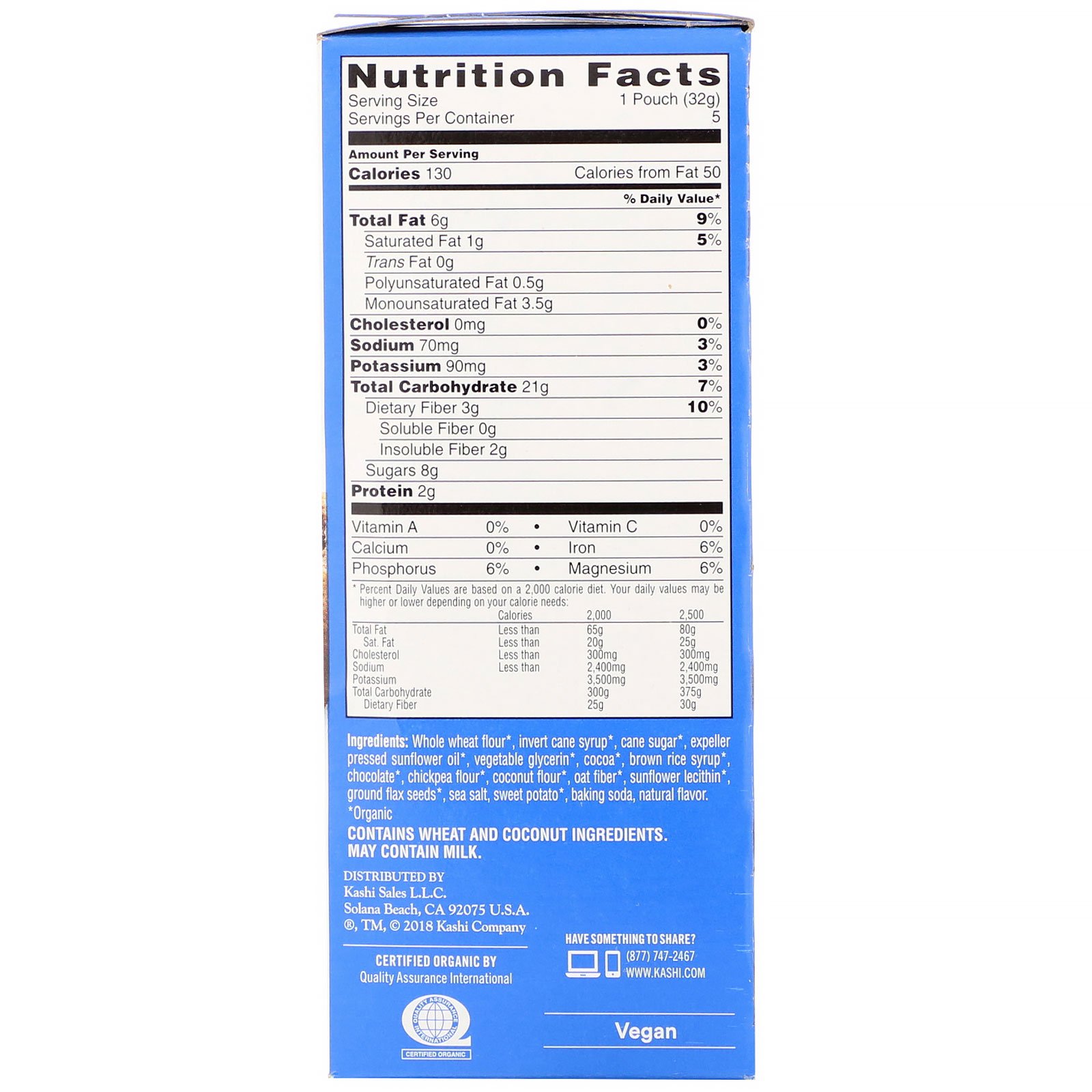 Kashi, Kashi By Kids, Organic Super Food Bites, Chocolate, 5 Pouches, 1.13 oz (32 g ) Each - Imagem 2