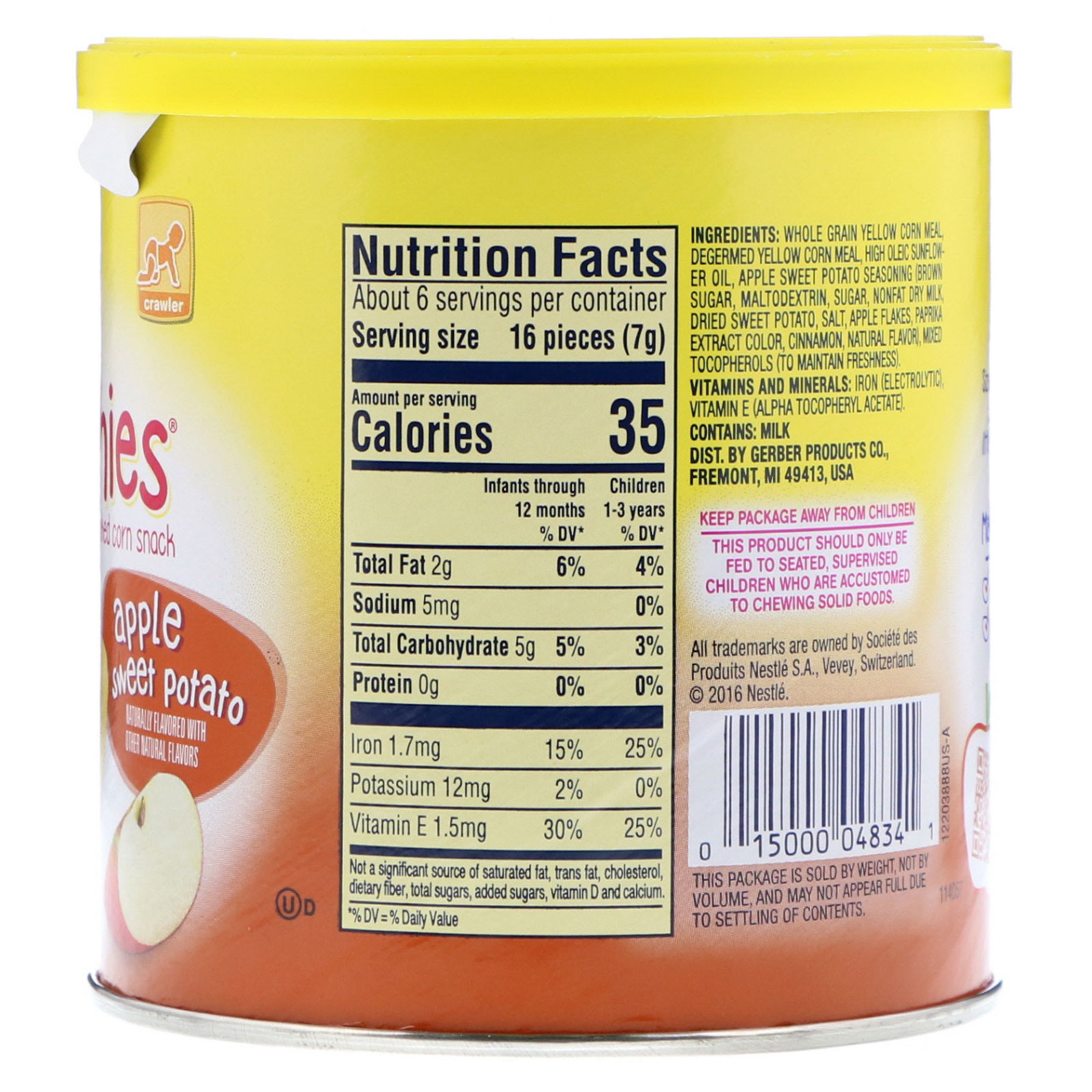Gerber, Lil' Crunchies, 8 + Months, Apple, Sweet Potato, 1.48 oz (42 g) - Imagem 2