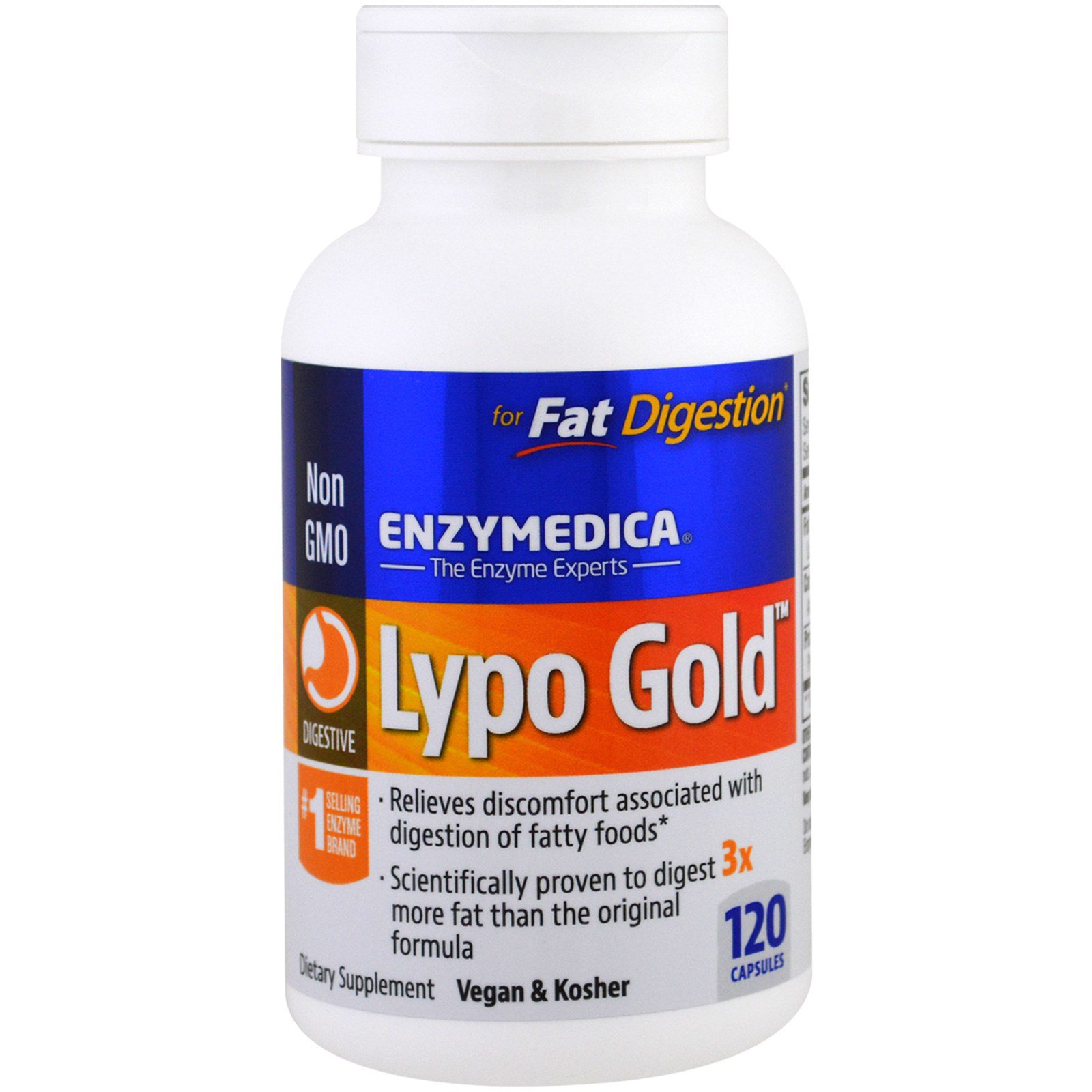 Enzymedica, Lypo Gold, Para Digestão de Gordura, 120 Cápsulas - Imagem 3