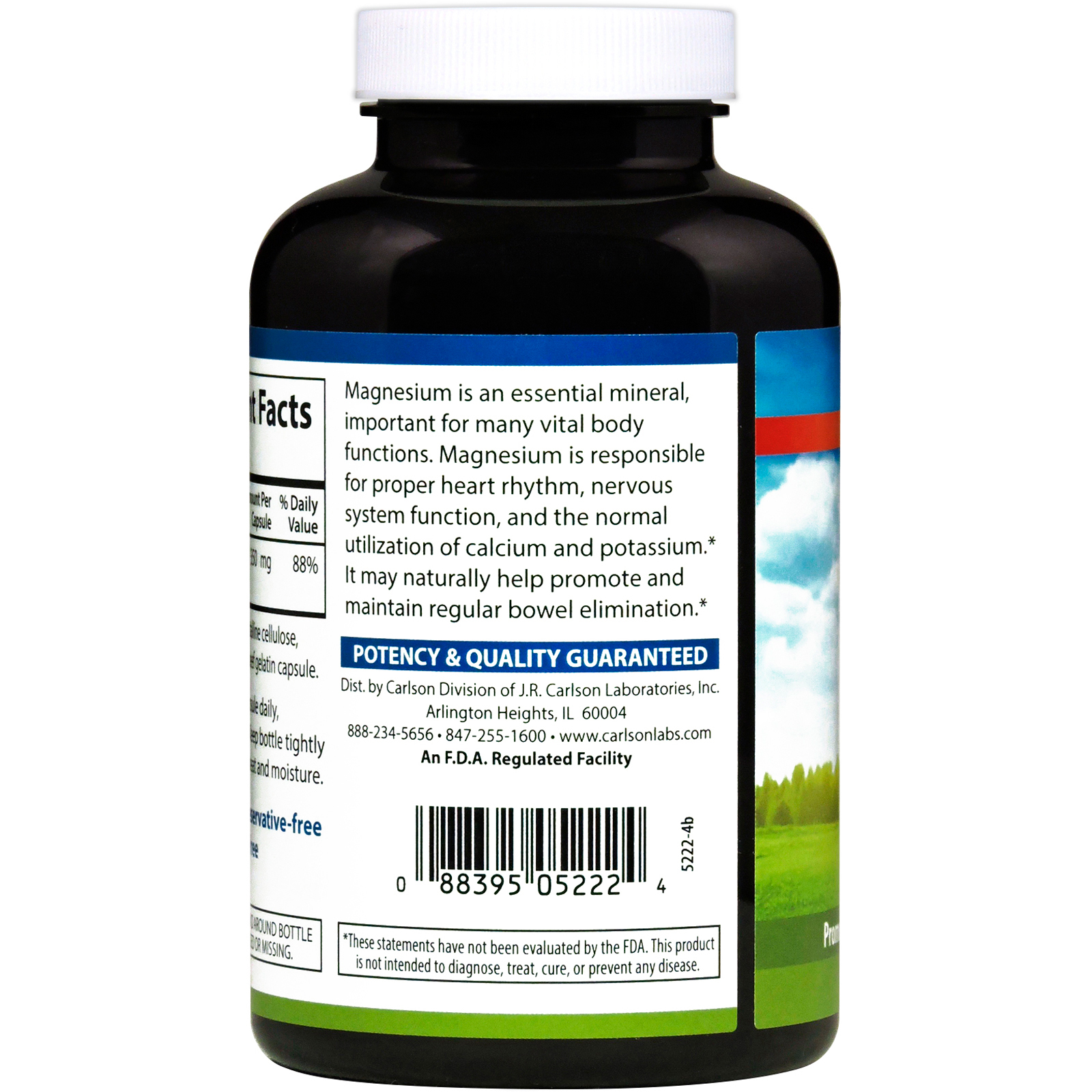 Carlson Labs, Magnésio, 350 mg, 180 cápsulas - Imagem 3