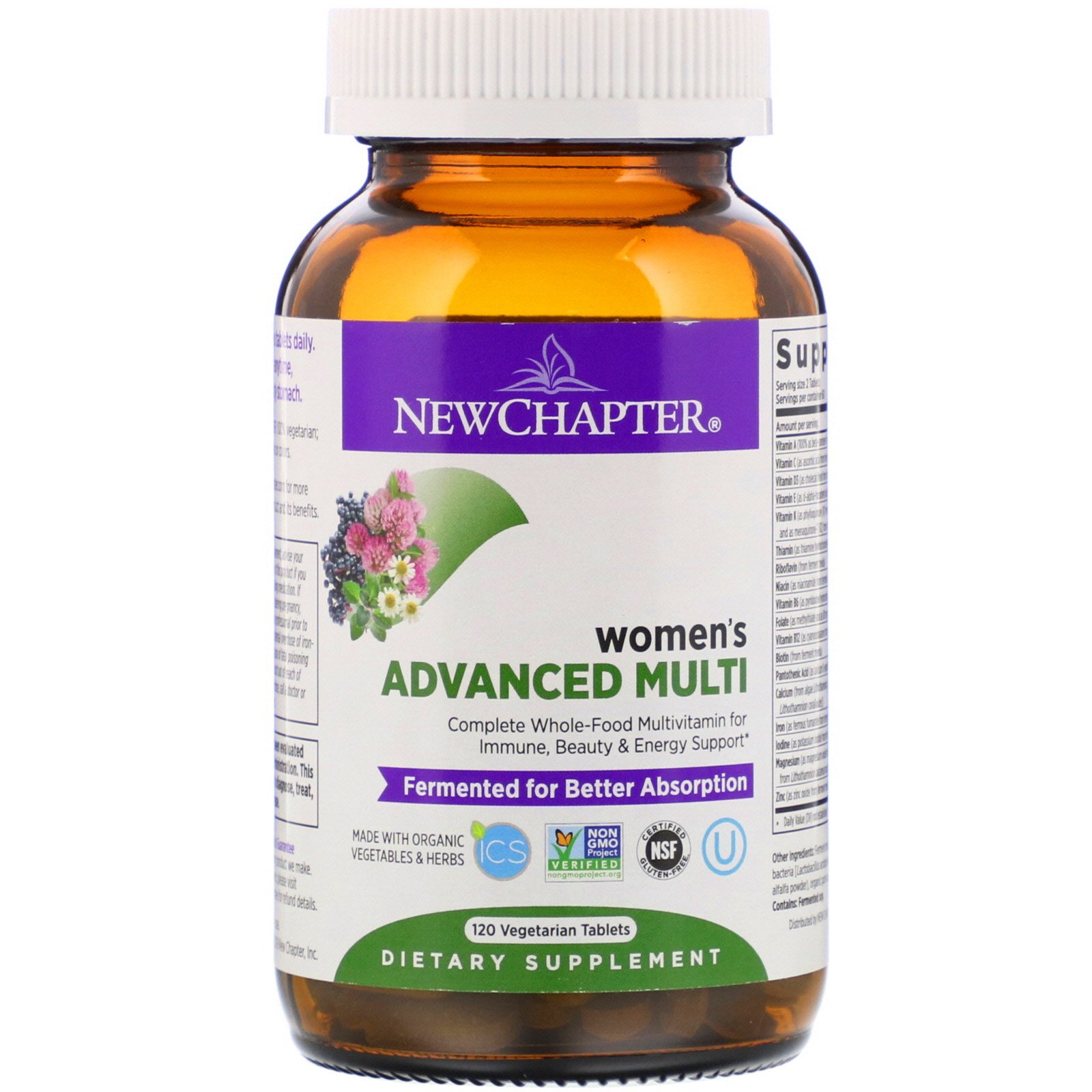New Chapter, Women's Advanced Multi, 120 Comprimidos de Origem Vegetal - Imagem 4