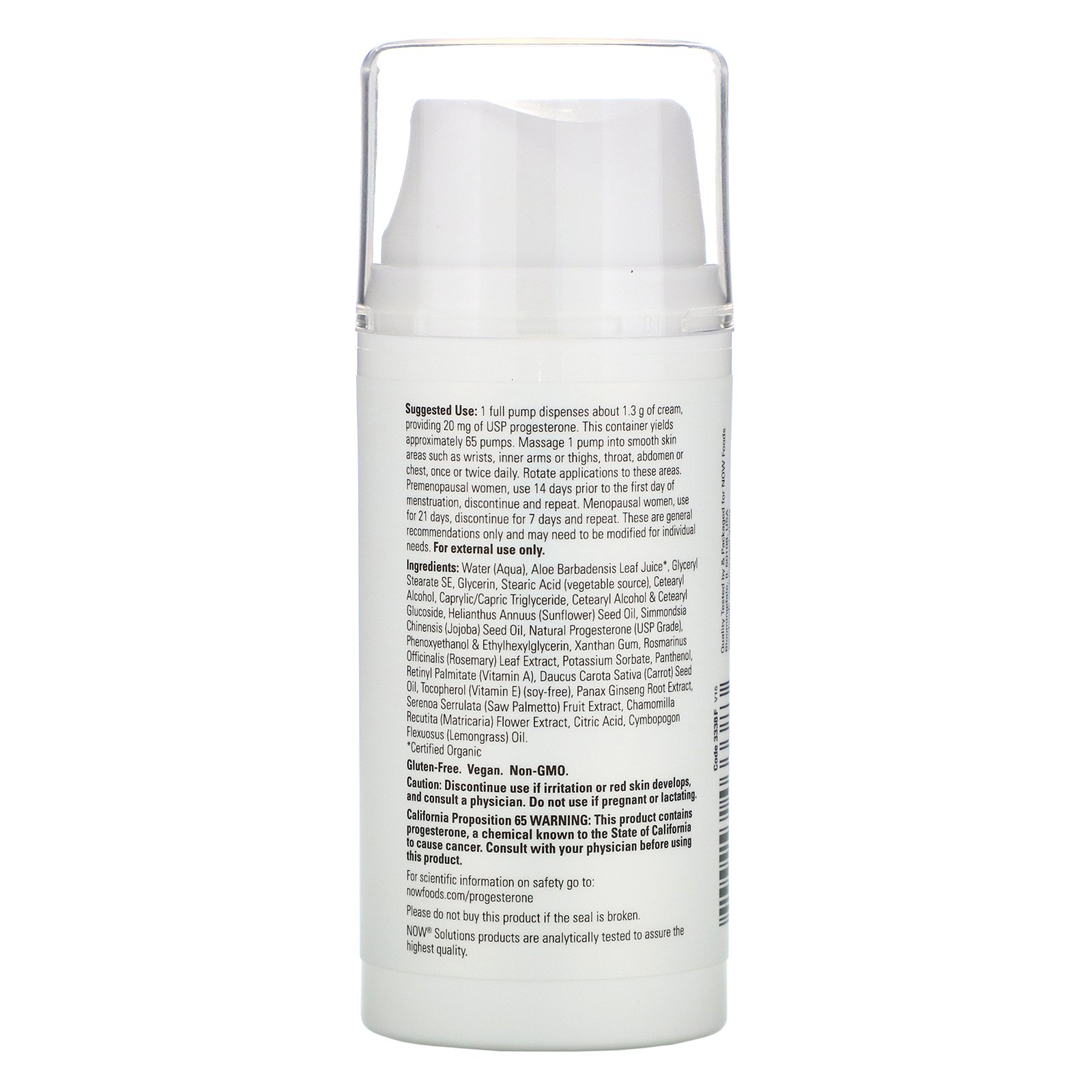 Now Foods, Progesterona Natural, Creme Lipossômico Para a Pele, Sem Perfume, 85 g (3 oz) - Imagem 2