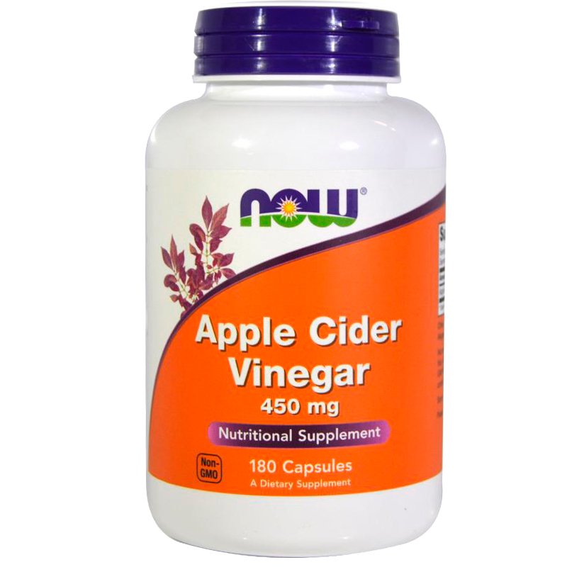 Now Foods, Vinagre de maçã, 450 mg, 180 cápsulas