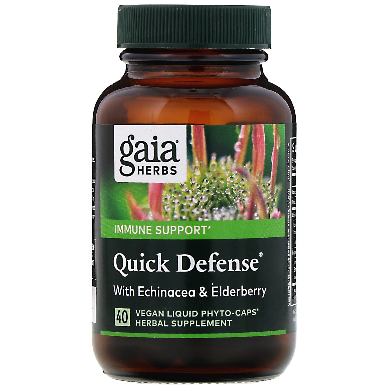 Gaia Herbs, Quick Defense, 40 Vegan Liquid Phyto-Caps - Imagem 3