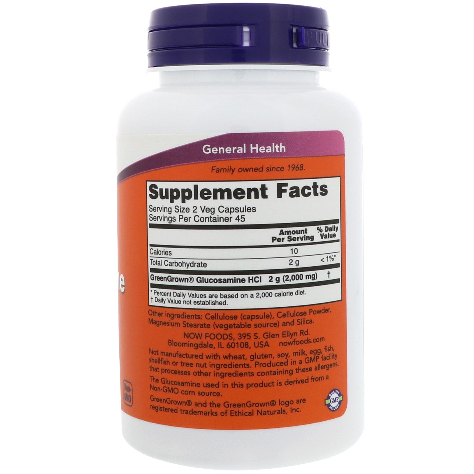 Now Foods, Glucosamina vegetariana '1000', 90 cápsulas vegetais - Imagem 2