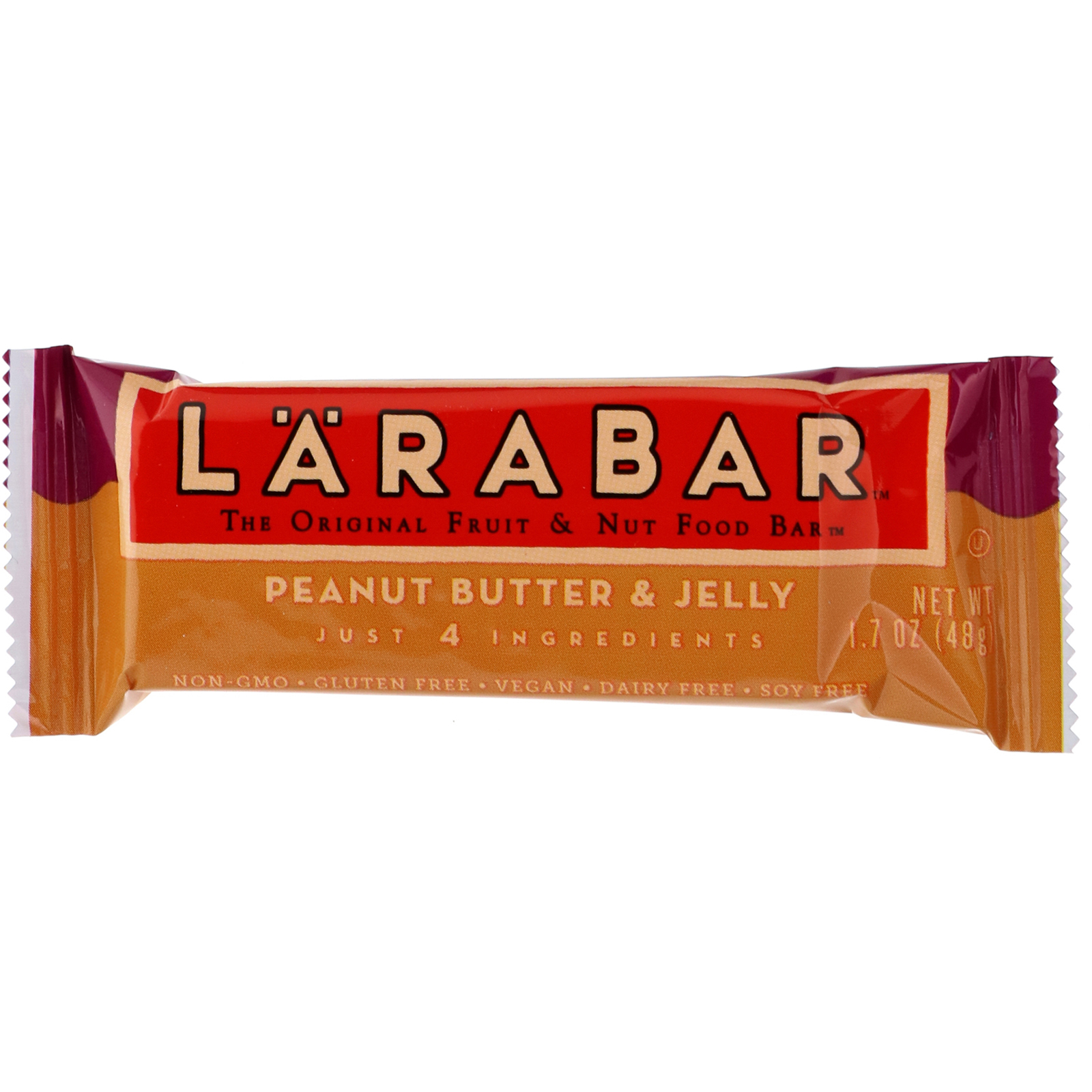 Larabar, The Original Fruit & Nut Food Bar, Peanut Butter & Jelly, 16 Bars, 1.7 oz (48 g) Each - Imagem 4