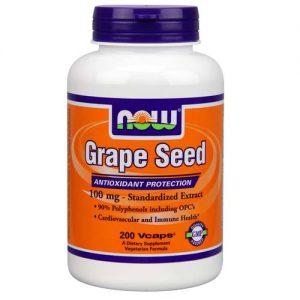 Now Foods, Semente de Uva Proteção Antioxidante 100 mg - 200 Cápsulas Vegetarianas