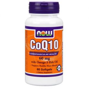 CoQ10 60 mg com Omega 3, óleo de peixe e Lecitina - Now Foods - 60 Cápsulas