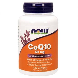 CoQ10 60 mg com Ômega 3, óleo de peixe e lecitina - Now Foods - 120 cápsulas