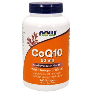 CoQ10 60 mg com Omega 3, óleo de peixe e Lecitina - Now Foods - 240 Cápsulas