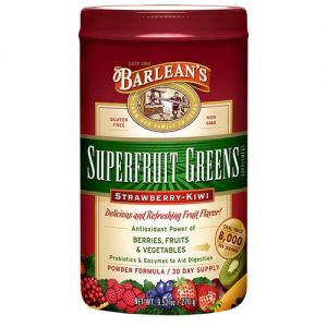 Barlean's Orgânico Oils, Super Frutas Verdes - Sabor Morango Kiwi - 270g (9,52 oz)