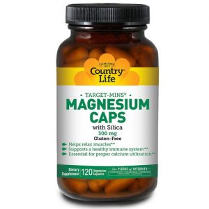 Country Life, Cápsulas de Magnésio com Sílica - 100 mg - 120 Cápsulas Vegetarianas