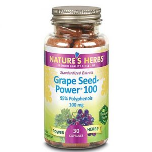 Nature's Herbs, Energia da Semente de Uva 100 - 30 Cápsulas