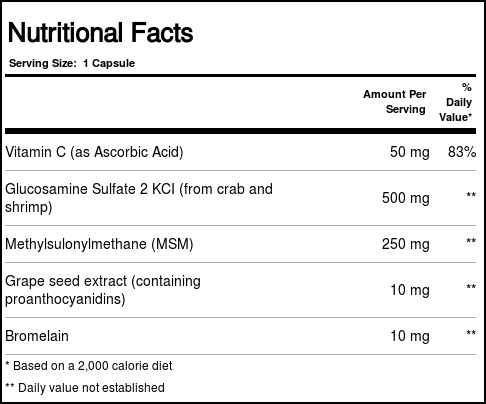 Douglas Labs Glucosamina + MSM Forte - 60 Cápsulas - Imagem 2