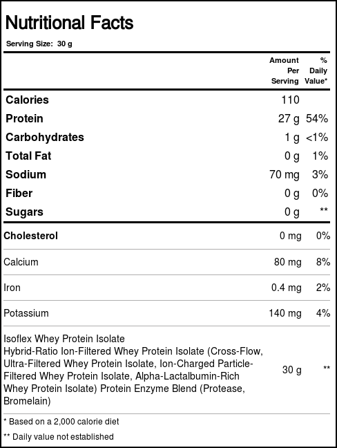 AllMax Nutrition Isoflex, Banana - 32 oz - Imagem 3