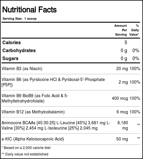 AllMax Nutrition Instantized BCAA Aminocore, Key Lima Cherry - 16.3 oz - Imagem 3