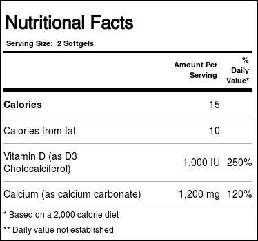 Nature's Bounty Cálcio mais Vitamina D3 Twin Pack - 1,200 mg - 120 Cápsulas em Gel Per Bottle - Imagem 5