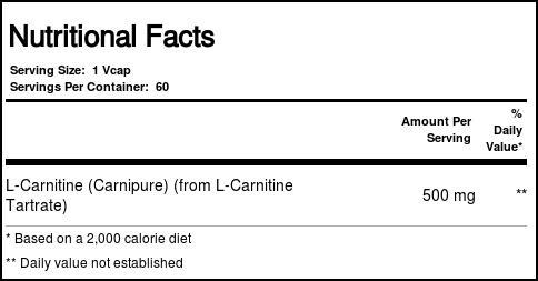 Now Foods, L-Carnitina 500 mg - 60 Cápsulas Vegatarianas - Imagem 4