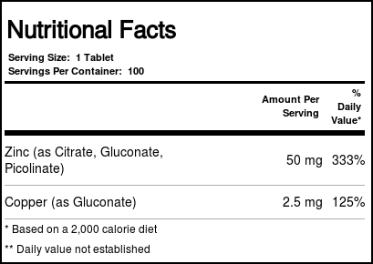 Nature's Life, Zinco 50 mg - 100 Tabletes - Imagem 3