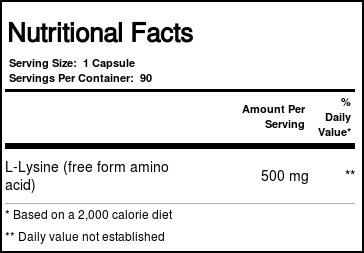Nature's Plus L-lisina 500 mg 90 Cápsulas Vegetarianas - Imagem 3