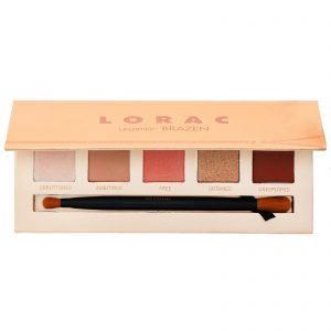 Lorac, Paleta de sombra Unzipped Brazen com pincel com duas extremidades, 10,5 g