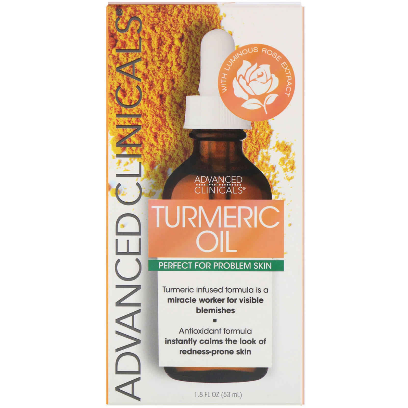 Advanced Clinicals, Turmeric Oil, Perfect for Problem Skin, 1.8 fl oz (53 ml) - Imagem 2