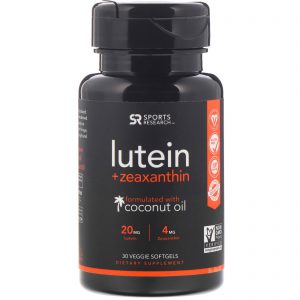 Sports Research, Lutein + Zeaxanthin with Coconut Oil, 30 Veggie Softgels