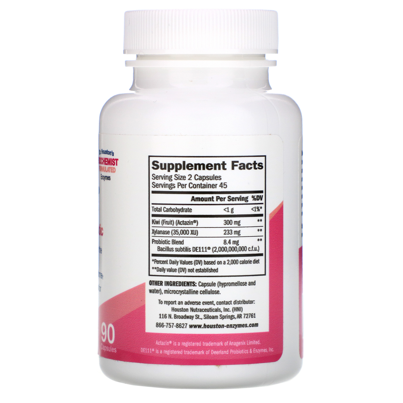 Houston Enzymes, Biomuve, Enzyme + Probiotic, 90 Capsules - Imagem 2