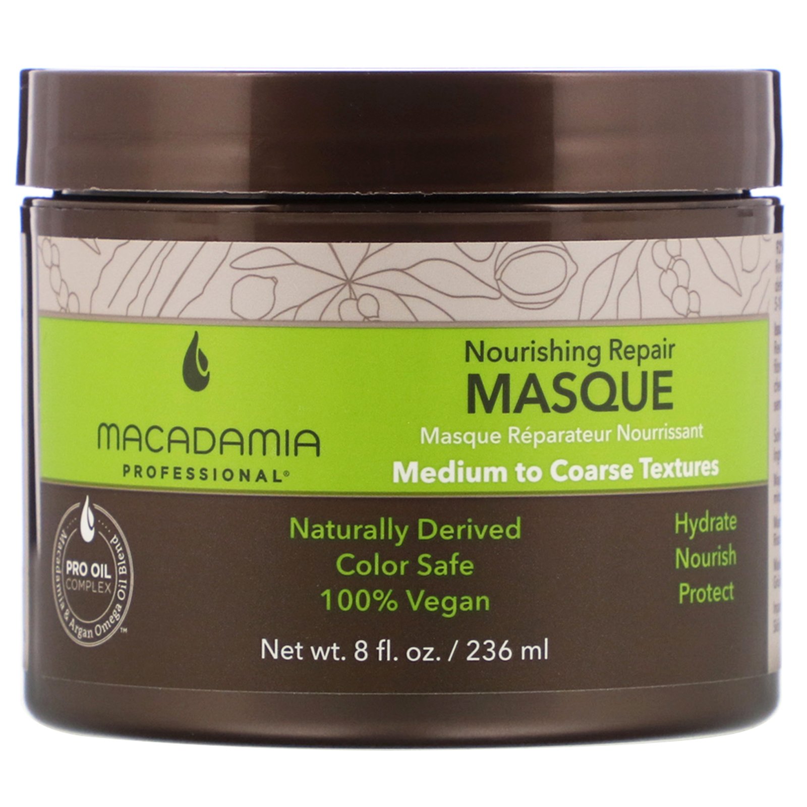 Macadamia Professional, Nourishing Repair Masque, Medium to Coarse Textures, 8 fl oz (236 ml)