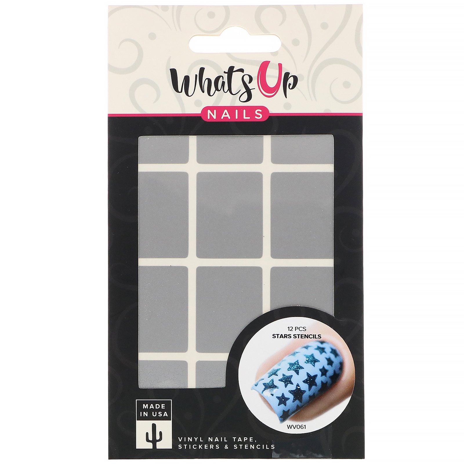 Whats Up Nails, Stencils de Estrelas, 12 unidades