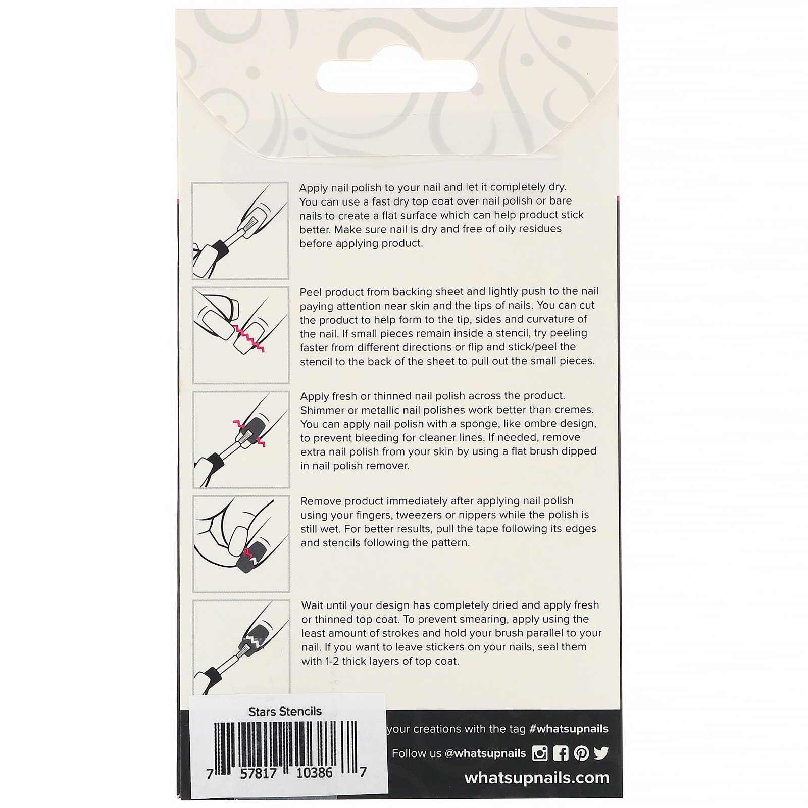 Whats Up Nails, Stencils de Estrelas, 12 unidades - Imagem 2