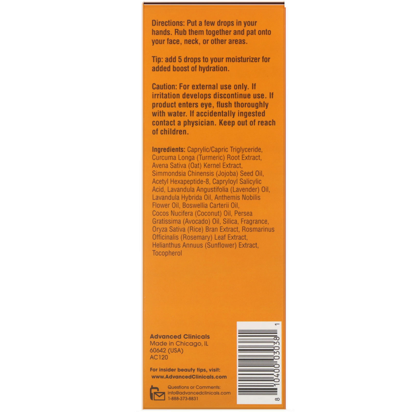 Advanced Clinicals, Turmeric Oil, Perfect for Problem Skin, 1.8 fl oz (53 ml) - Imagem 3