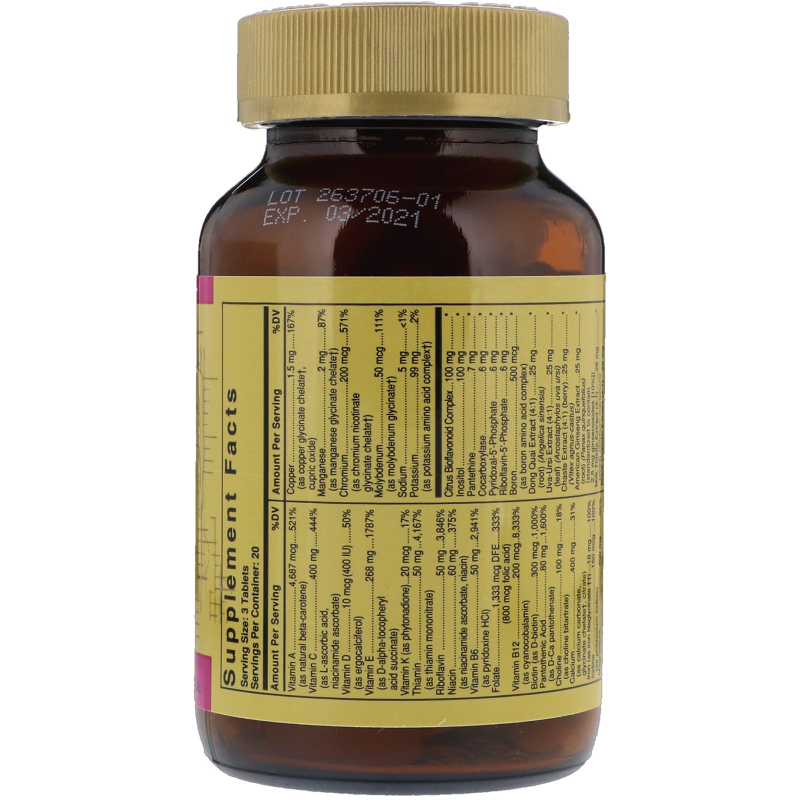 Solgar, Female Multiple, 60 Tablets - Imagem 2